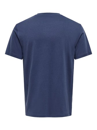 ONSMAX LIFE SS STITCH TEE NOOS Erkek Mavi T-Shirt - 22025208