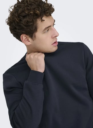 Only & Sons Lacivert Erkek Sweatshirt 22029226 ONSCONNOR LIFE NECK SWEAT