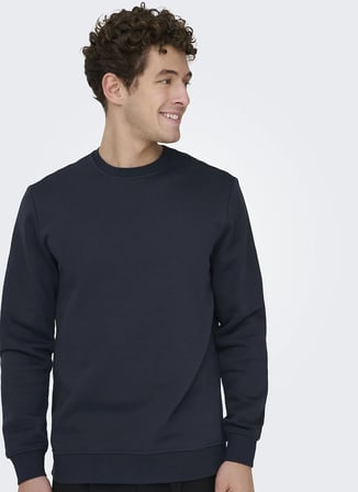 Only & Sons Lacivert Erkek Sweatshirt 22029226 ONSCONNOR LIFE NECK SWEAT