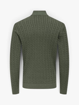 ONSLOUI REG 12 CABEL HALF ZIP KNIT NOOS Erkek Gri Kazak - 22033763