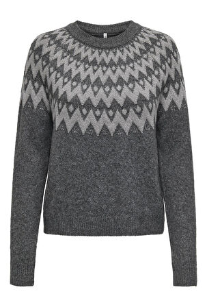 ONLY ONLFRY LS JQ Glitter O-Neck Kadın Triko Kazak – Simli, Uzun Kollu, Yuvarlak Yaka 