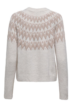 ONLY ONLFRY LS JQ Glitter O-Neck Kadın Triko Kazak – Simli, Uzun Kollu, Yuvarlak Yaka 