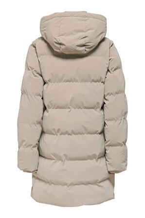 Only Kadın Onldıxıe Kapüşonlu Uzun Şişme Mont 15349120 Taş
