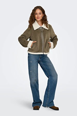 Only Kadın Onlkıngston Yakası ve İçi Kürklü Çift Cepli Mont 15348995 Kahverengi