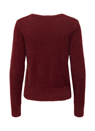 Only V Yaka Normal Düz Bordo Kazak Kadın ONLELLA PIUMO LS V-NECK KNT