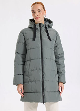 Only Antrasit Kadın Kaban ONLCLAIR PUFFER HOOD COAT CC OTW