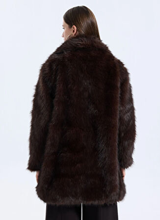 Only Koyu Kahve Kadın Kaban ONLDAWN LIFE FAUX FUR COAT CC OTW