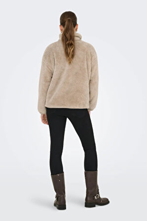 Only Kadın Onlcontact Dik Yaka Polar Mont 15349417 Bej