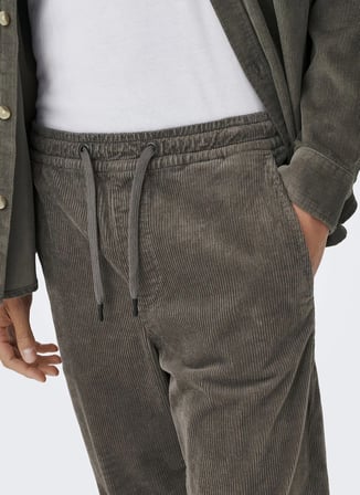 Only & Sons ONSLINUS TAP CORDUROY 0185 PANT NOO Kahverengi Erkek Jakarlı Chino Pantolon