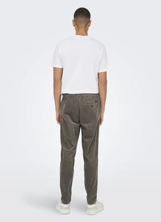 Only & Sons ONSLINUS TAP CORDUROY 0185 PANT NOO Kahverengi Erkek Jakarlı Chino Pantolon