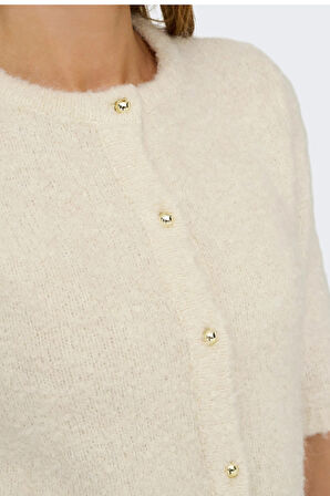 Only Kadın Onlcılle Kısa Kollu Yünlü Örme Hırka 15350782 Krem