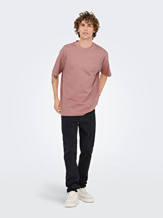 ONSFRED LIFE RLX SS TEE NOOS Erkek Pembe T-Shirt - 22022532
