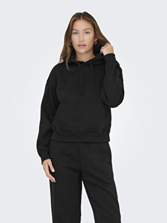ONLBEST LIFE L/S HOOD SWT NOOS Kadın Siyah Sweatshirt - 15338730