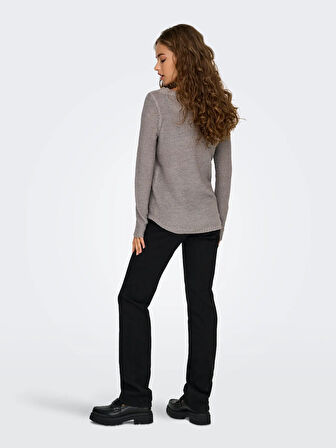 Only Kadın Yuvarlak Yaka Regular Fit Gri Örgü Kazak - 15113356