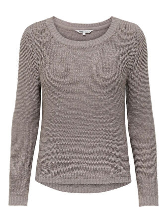 Only Kadın Yuvarlak Yaka Regular Fit Gri Örgü Kazak - 15113356
