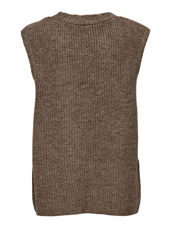 ONLJANE SL V-NECK BUTTON VEST KNT Kadın Kahverengi Yelek - 4815340