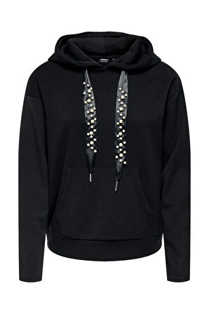 Only Kadın Onlfancy Kapüşonlu Kanguru Cepli Sweatshirt 15303838 Siyah