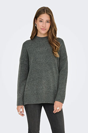 Only Kadın Onlhazel Yarım Balıkçı Oversize Yünlü Örme Kazak 15352853 Yeşil