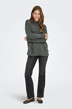Only Kadın Onlhazel Yarım Balıkçı Oversize Yünlü Örme Kazak 15352853 Yeşil