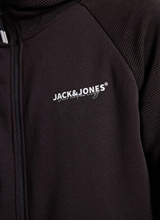 Jack & Jones Kapüşon Yaka Siyah Erkek Sweatshırt 12278609_JJTHATCHER SWEAT ZIP HOOD