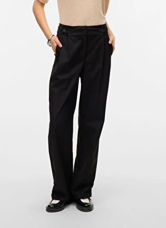 Vero Moda Orta Bel Regular Straight Siyah Kadın Pantolon VMNIKKI MW STRAIGHT PANT BOO