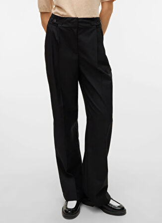 Vero Moda Orta Bel Regular Straight Siyah Kadın Pantolon VMNIKKI MW STRAIGHT PANT BOO