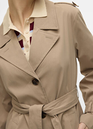 Vero Moda Krem Kadın Trençkot VMJAMIACHELSEA LONG TRENCHCOAT ENT