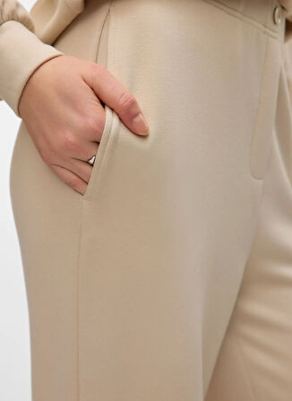 Vero Moda Normal Bel Rahat Krem Kadın Pantolon VMHALI HW WIDE PANT JRS GA BOO