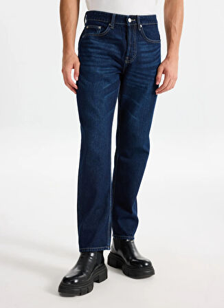 Only & Sons Orta Bel Rahat Koyu Mavi Erkek Denim Pantolon ONSEDGE STRAIGHT 4387 BOX PIM JEAN