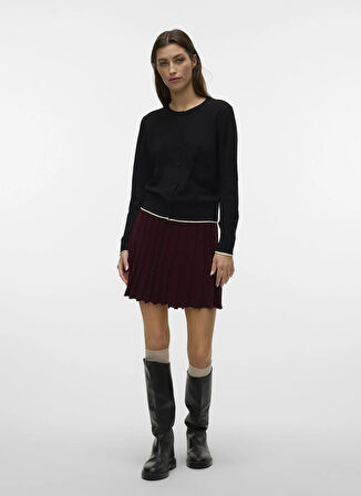 Vero Moda Normal Bel Bordo Kadın Kısa Etek VMMARINA NW SKATERSKIRT BOO