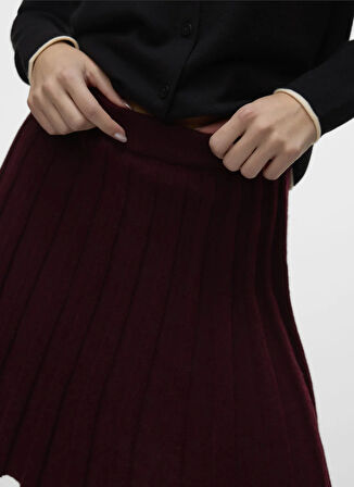 Vero Moda Normal Bel Bordo Kadın Kısa Etek VMMARINA NW SKATERSKIRT BOO