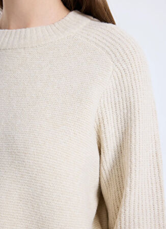 Vero Moda Bisiklet Yaka Normal Krem Kadın Kazak VMBANG LS O-NECK PULLOVER BOO