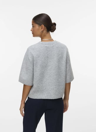Vero Moda Gri Kadın Bisiklet Yaka Kazak 10325934-BS000086