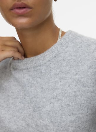 Vero Moda Gri Kadın Bisiklet Yaka Kazak 10325934-BS000086