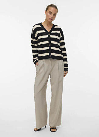 Vero Moda V Yaka Normal Siyah Kazak Kadın VMSABA FULL NEEDLE LS V-NECK CARDI