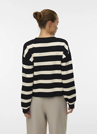 Vero Moda V Yaka Normal Siyah Kazak Kadın VMSABA FULL NEEDLE LS V-NECK CARDI