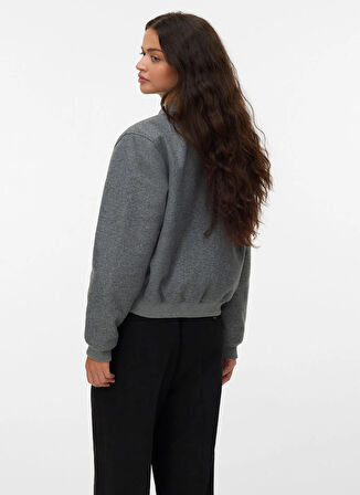 Vero Moda Gri Kadın Mont VMFORTUNE SHORT BOMBER JACKET GA NO