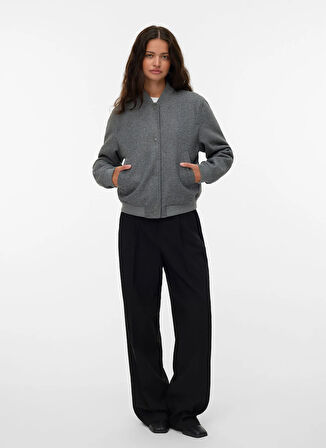 Vero Moda Gri Kadın Mont VMFORTUNE SHORT BOMBER JACKET GA NO