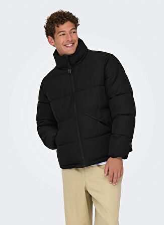 Only & Sons Siyah Erkek Mont ONSPACK LIFE PUFFER JACKET OTW