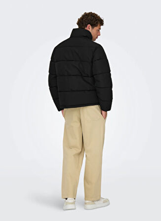 Only & Sons Siyah Erkek Mont ONSPACK LIFE PUFFER JACKET OTW
