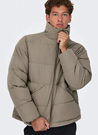 Only & Sons Koyu Bej Erkek Mont ONSPACK LIFE PUFFER JACKET OTW