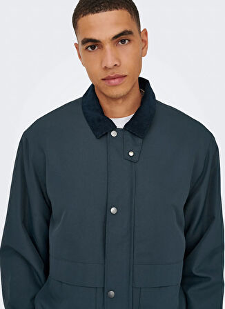 Only & Sons Lacivert Erkek Mont ONSKOSMO PADDED JACKET OTW VD