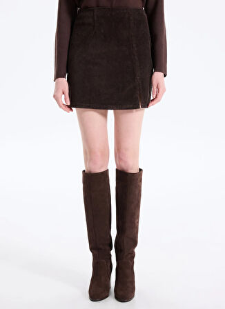 Vero Moda Yüksek Bel Kahve Kadın Kısa Etek VMLULA NELLY HR SHORT CORD SKIRT GA