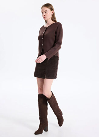 Vero Moda Yüksek Bel Kahve Kadın Kısa Etek VMLULA NELLY HR SHORT CORD SKIRT GA