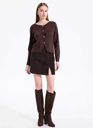 Vero Moda Yüksek Bel Kahve Kadın Kısa Etek VMLULA NELLY HR SHORT CORD SKIRT GA