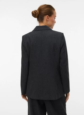 Vero Moda Orta Bel Normal Koyu Gri Melanj Kadın Pantolon VMBESTIE MW WIDE DAD PANT NOOS