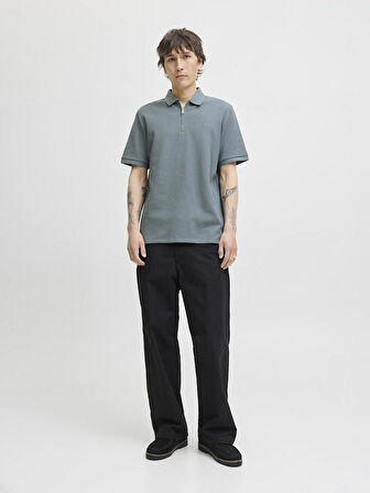 Jack Jones Austın Zıp Fermuarlı  Polo Yaka Erkek Tişört 12279177