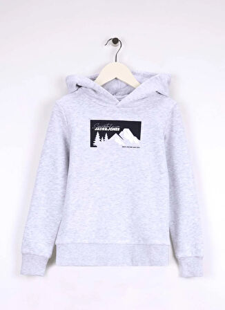 Jack & Jones Baskılı Erkek Çocuk Beyaz Sweatshırt 12279610