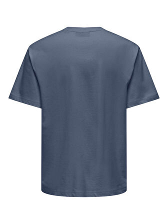 ONSFRED LIFE RLX SS TEE NOOS Erkek Mavi T-Shirt - 22022532