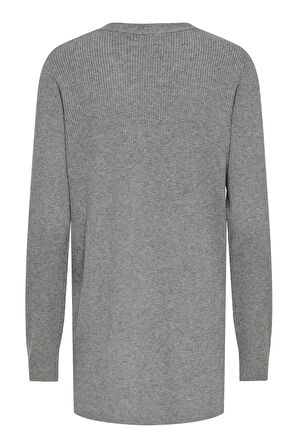 JDY Kadın Jdyprıme V Yaka Uzun Kollu Örme Hırka 15350887 Gri